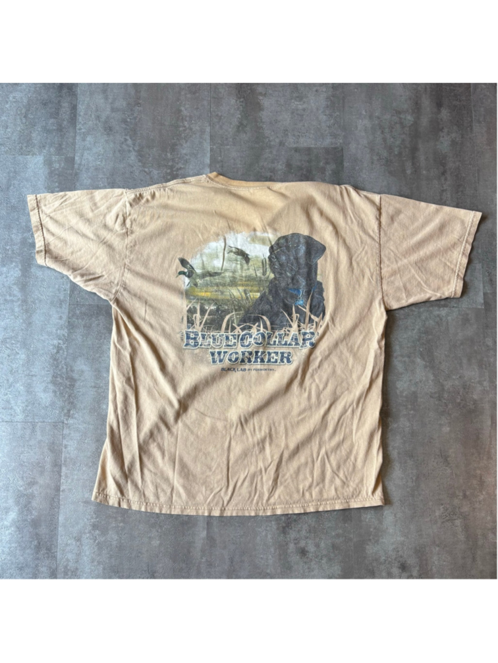 Vintage Black Lab by Foxworthy Shirt Mens XL Blue Collar Worker
